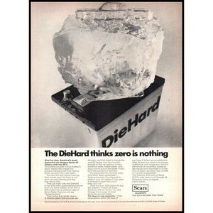 1969 DieHard Car Battery Batteries Vintage Print Ad Ice Sculpture Wall Art Pho